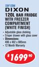 Dixon 120Ltr Bar Fridge With Freezer Compartment (White Finish) DBF120W