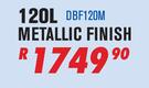 Dixon 120Ltr Bar Fridge With Freezer Compartment Metallic Finish DBF120M