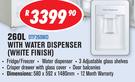 Dixon 260Ltr With Water Dispenser White Finish DTF260WD