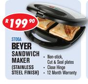 Beyer Sandwich Maker Stainless Steel Finish ST06A