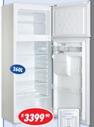 Dixon 260Ltr With Water Dispenser White Finish DTF260WD