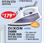 Dixon 2400W Steam Iron With Non-Stick Soleplate HG700322