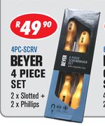 Beyer 4 Piece Screwdriver Sets With Magnetic Tips 4PC-SCRV