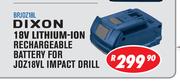 Dixon 18V Lithium-Ion Rechargeable Battery For JOZ18VL Impact Drill BPJOZ18L