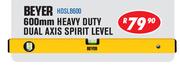 Beyer 600mm Heavy Duty Dual Axis Spirit Level HDSLB600