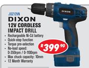 Dixon 12V Cordless Impact Drill JOZ12VN