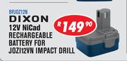 Dixon 12V Nicad Rechargeable Battery For JOZI12VN Impact Drill BPJOZ12N