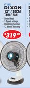 Dixon 12"/30cm Table Fan FT-1202