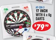 Dartboards 17 Inch With 6 x 6g Darts AP-304-3