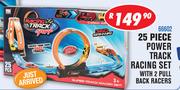 25 Piece Power Track Racing Set With 2 Pull Back Racers 66602