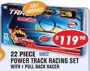 22 Piece Power Track Racing Set With 1 Pull Back Racer 68822