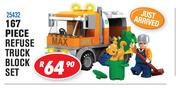 167 Piece Refuse Truck Block Set 25432