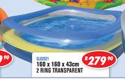 160 x 160 x 43cm 2 Ring Transparent