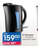 Pineware 1.7Ltr Black Automatic Kettle-Each