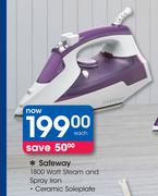 Safeway 1800 Watt Steam And Spray Iron-Each