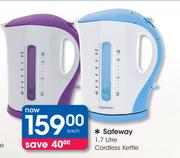 Safeway 1.7Ltr Cordless Kettle-Each