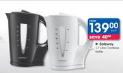Safeway 1.7Ltr Cordless Kettle-Each