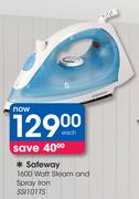 Safeway 1600 Watt Steam And Spray Iron Ss1101TS-Each
