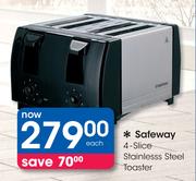 Safeway 4-Slice Stainless Steel Toaster