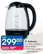 Safeway 1.7Ltr Cordless Glass Kettle