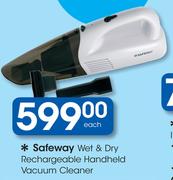 Safeway Wet & Dry Rechargeable Handheld Vacuum Cleaner