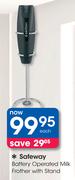 Safeway Battery Operated Milk Frother with Stand