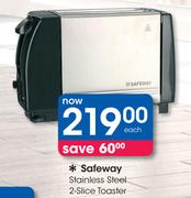 Safeway Stainless Steel 2-Slice Toaster