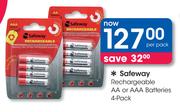 Safeway Rechargeable AA Or AAA Batteries 4 Pack-Per Pack