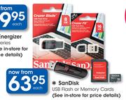 Sandisk USB Flash Or Memory Cards-Each
