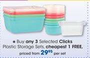Clicks Plastic Storage Sets-Per Set