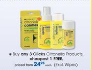 Clicks Citronella Products(Excluding Wipes)-Each