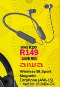 Aiwa Wireless Bt Sport Magnetic Earphone AW-15