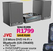 JVC 2.0 Micro DVD Hi-Fi + Bluetooth (UX-DN400)