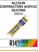 Alcolin Contractors Acrylic Silicone-260ml Each
