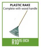 Plastic Rake Complete With Wood Handle Each