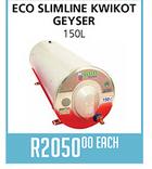 Eco Slimline Kwikot Geyser-150ltr Each