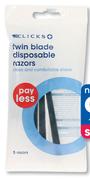 Clicks Men's Twin Blade Disposable Razors 5 Pack-Per Pack