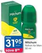 Mitchum Roll-On For Men-50ml Each