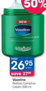 Vaseline Restore Camphor Cream-500ml