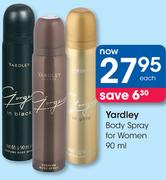 Yardley Body Spray For Women-90ml Each
