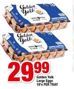 Golden Yolk Large Eggs-18's Per Tray