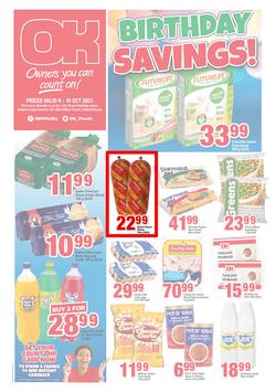 OK Foods Western Cape : Birthday Savings (06 October - 10 October 2021), page 1