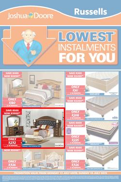 Joshua Doore & Russells:  Lowest Instalments For You (13 Jul - 19 Jul 2015), page 1