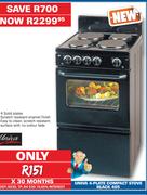 Univa 4 Plate Compact Stove Black 405