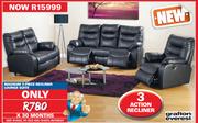 Grafton Everest Magnum 3 Piece Recliner Lounge Suite