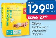 Clicks Jumbo Pack Disposable Nappies-Per Pack