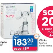 Clicks Manual Breast Pump-Each