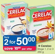 Nestle Cerelac Stage 1,2 Or 3-2x250g
