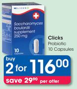 Clicks Probiotic 10 Capsules-2 Pack