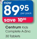 Centrum Kids Complete A-Zinc 30 Tablets-Per Pack